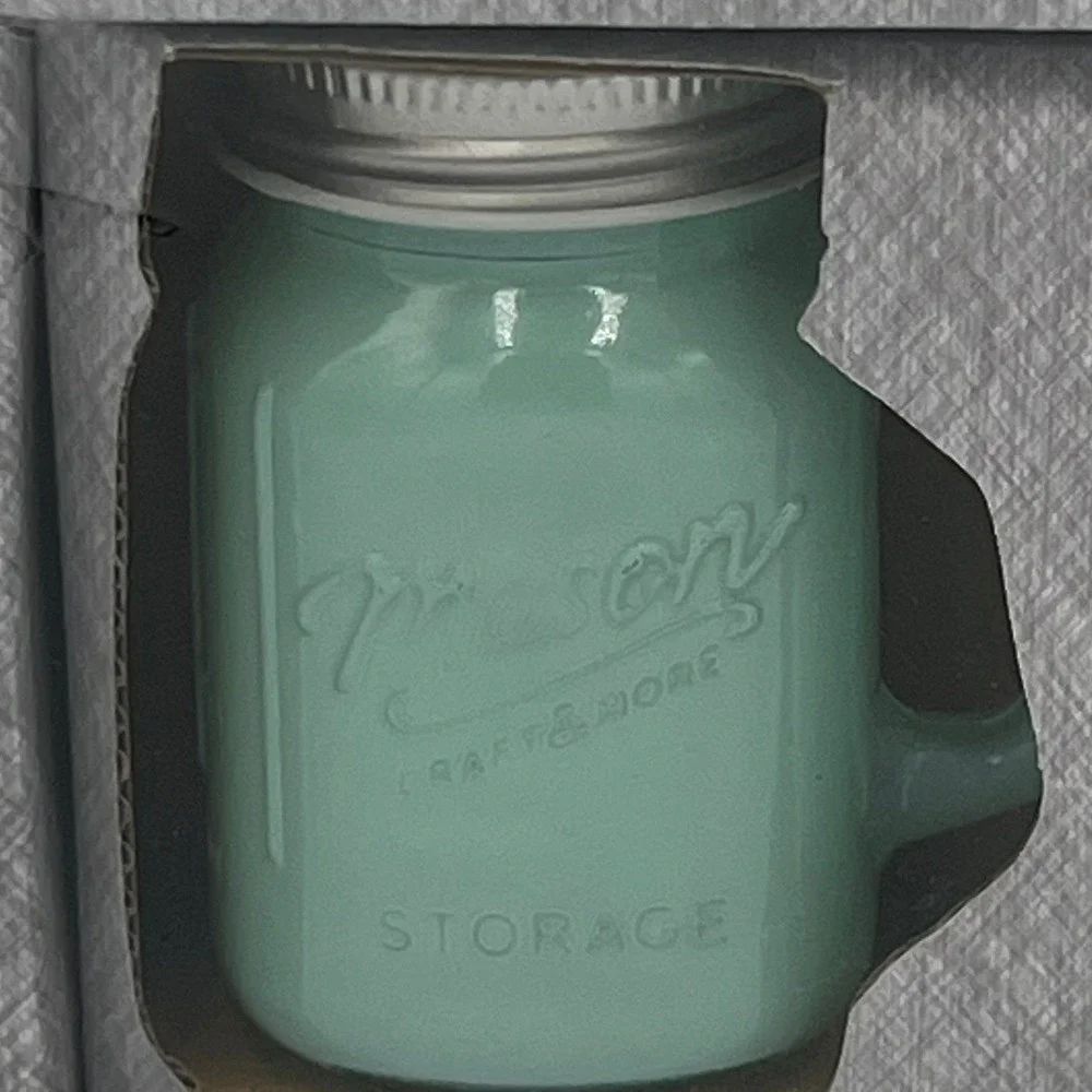Mason Salt Pepper Shakers 4oz Mint Green Glass Vintage Style New